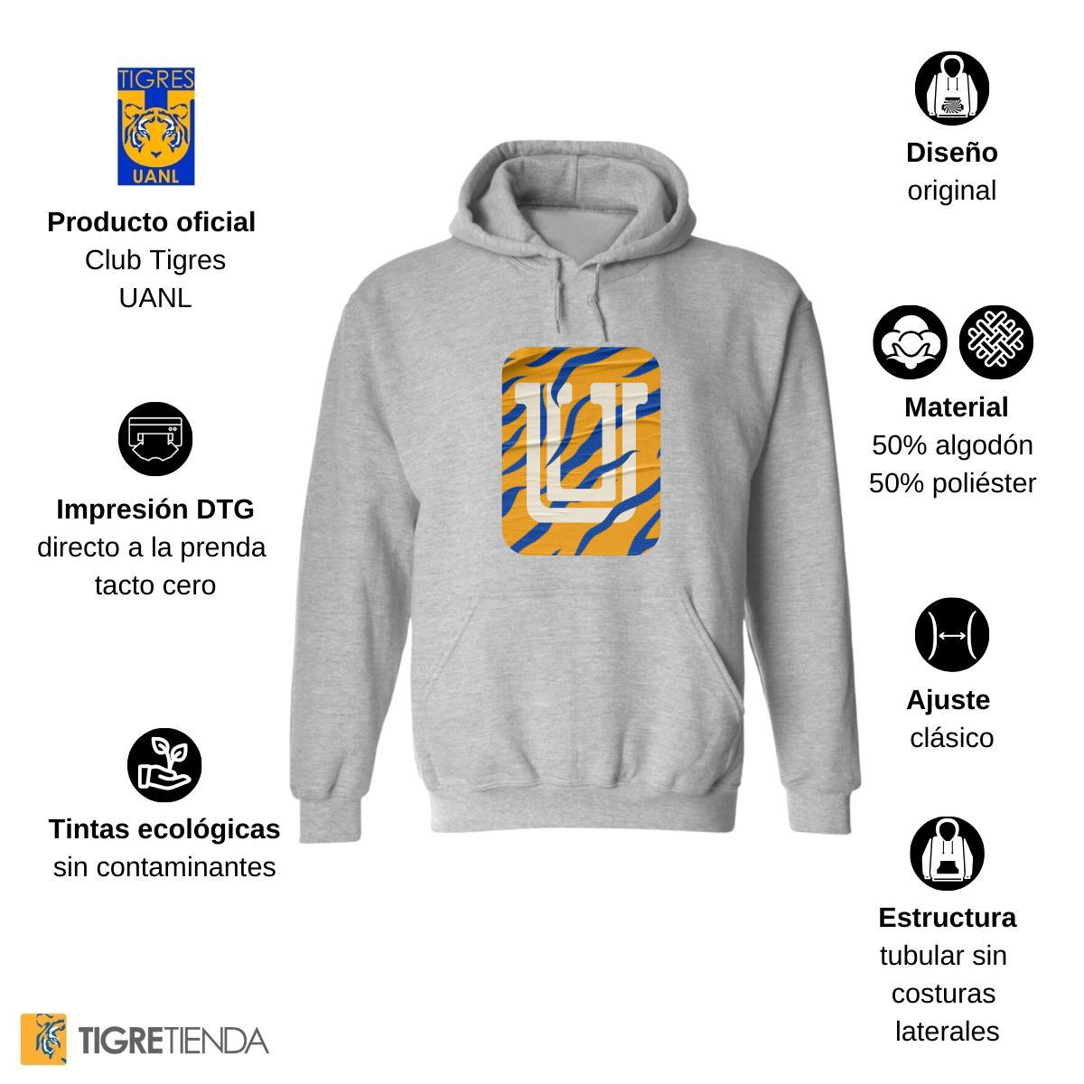 Sudadera Mujer Hoodie  Tigres UANL U Rayas