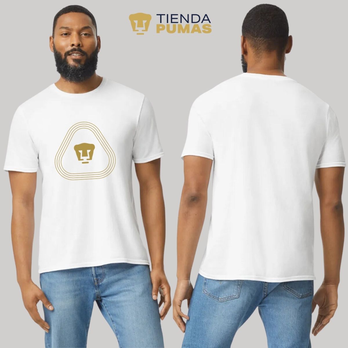 Playera Hombre Pumas UNAM Logo Líneas