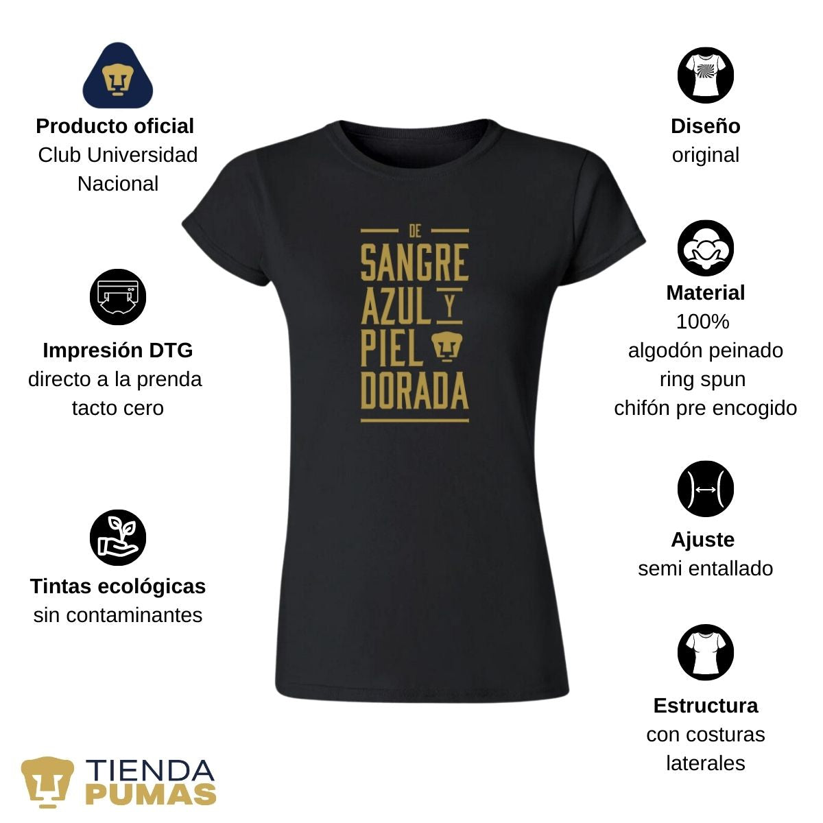 Playera Mujer Pumas UNAM De sangre azul