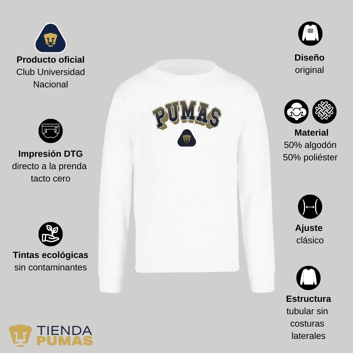 Sudadera Pumas UNAM Unisex Logo Pumas 3D OD76980