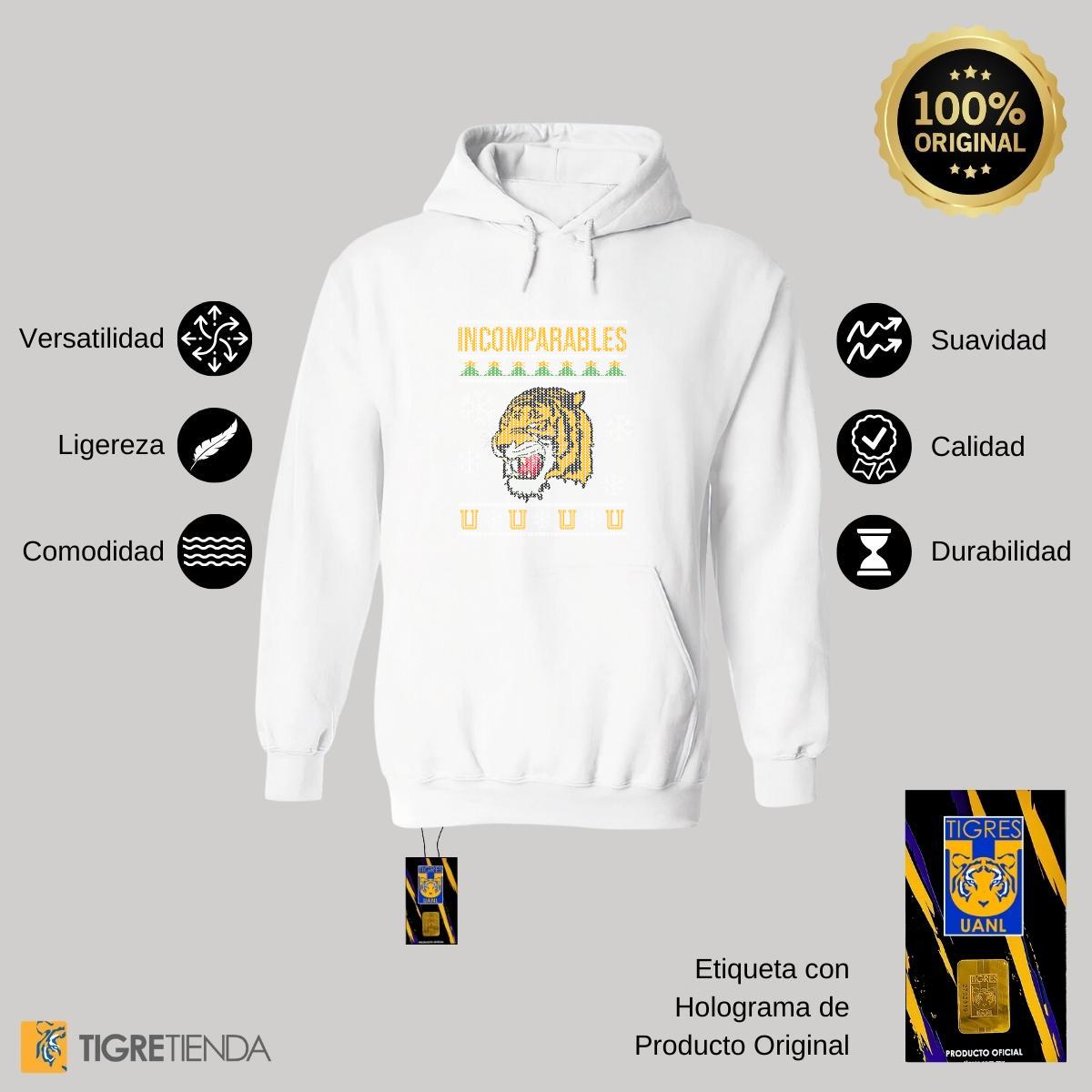 Sudadera Mujer Hoodie  Tigres UANL Incomparables Navideña