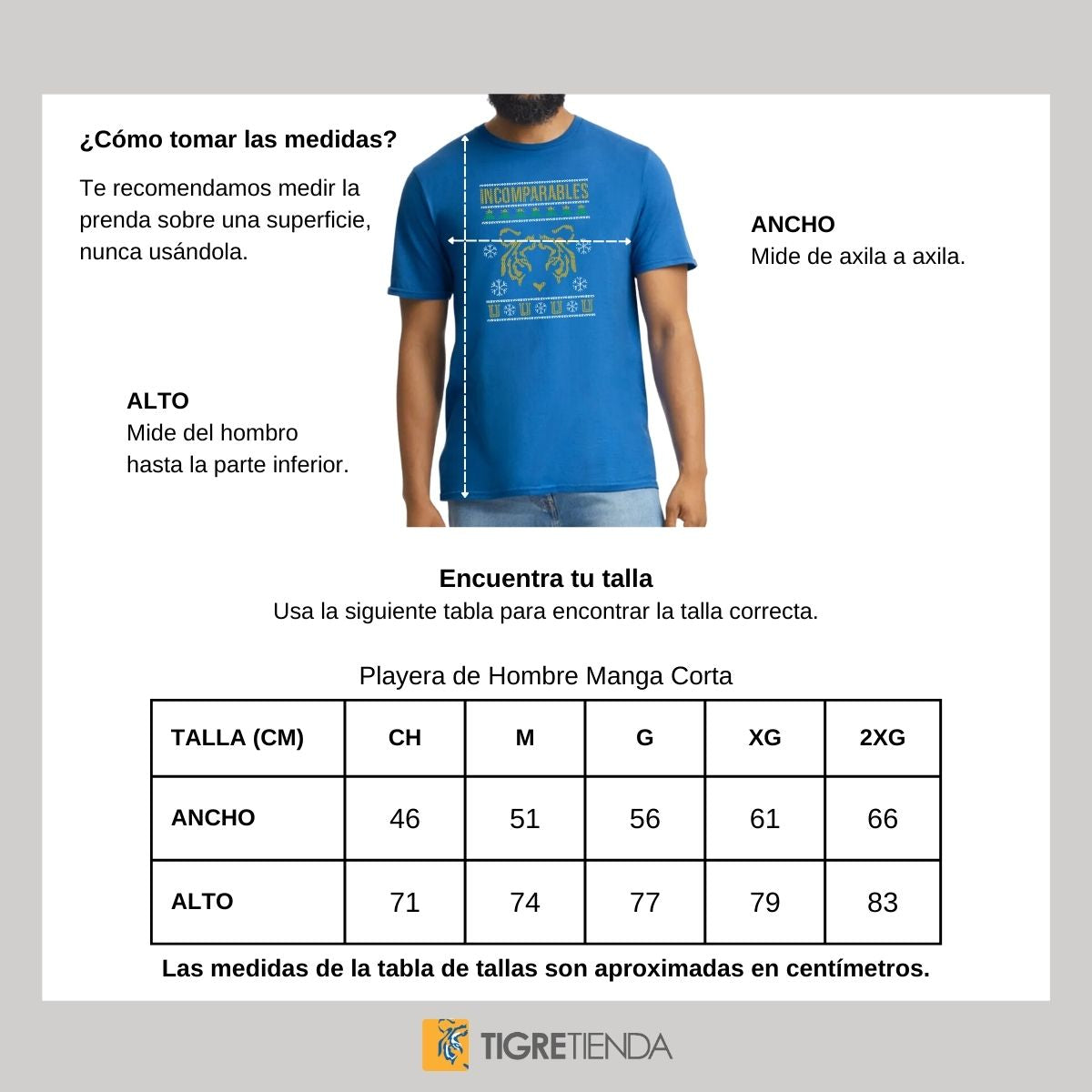 Playera Hombre Tigres UANL Navideña Incomparables