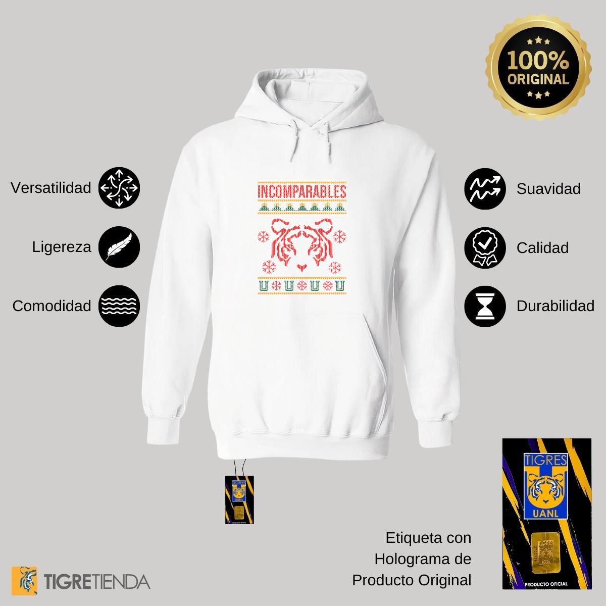 Sudadera Hombre Hoodies  Tigres UANL Navideña Incomparables