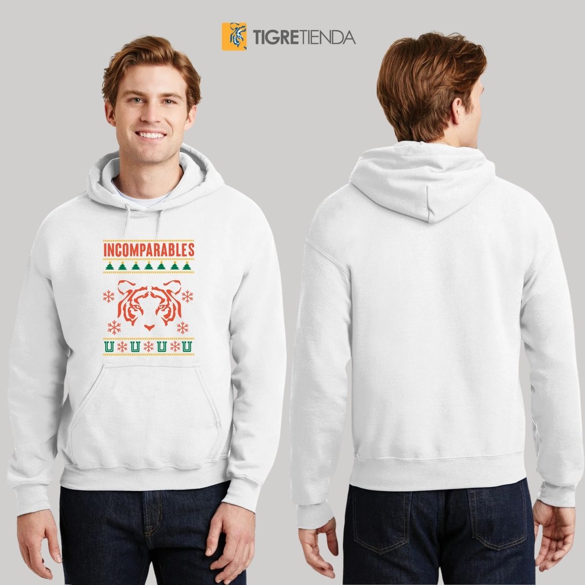 Sudadera Hombre Hoodies  Tigres UANL Navideña Incomparables