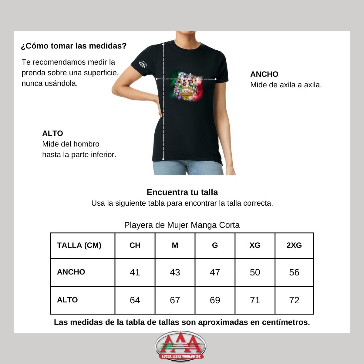 Playera Deportiva Mujer Lucha Libre AAA Noche de Campeones