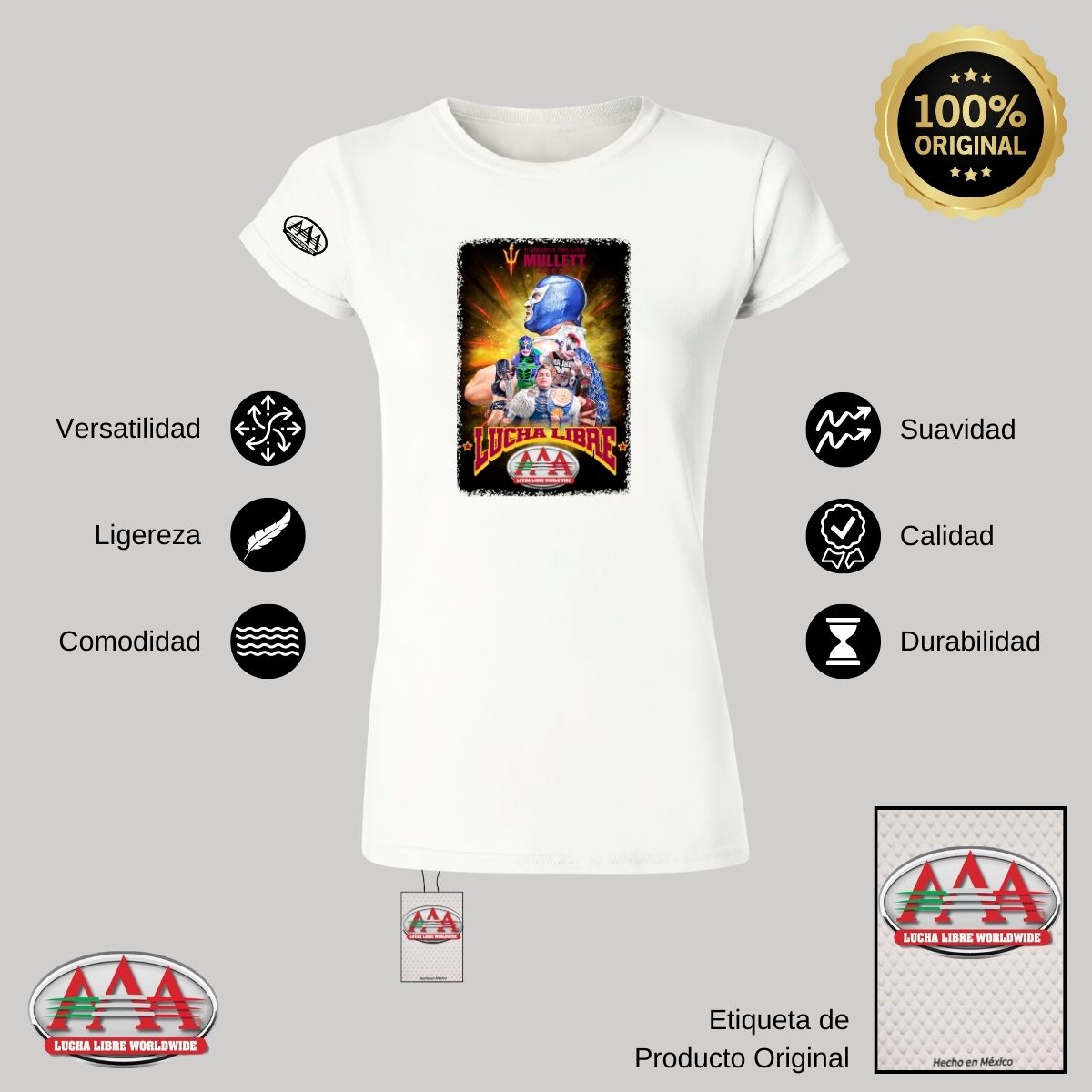 Playera Deportiva Mujer Lucha Libre AAA Mullett Arena Evento