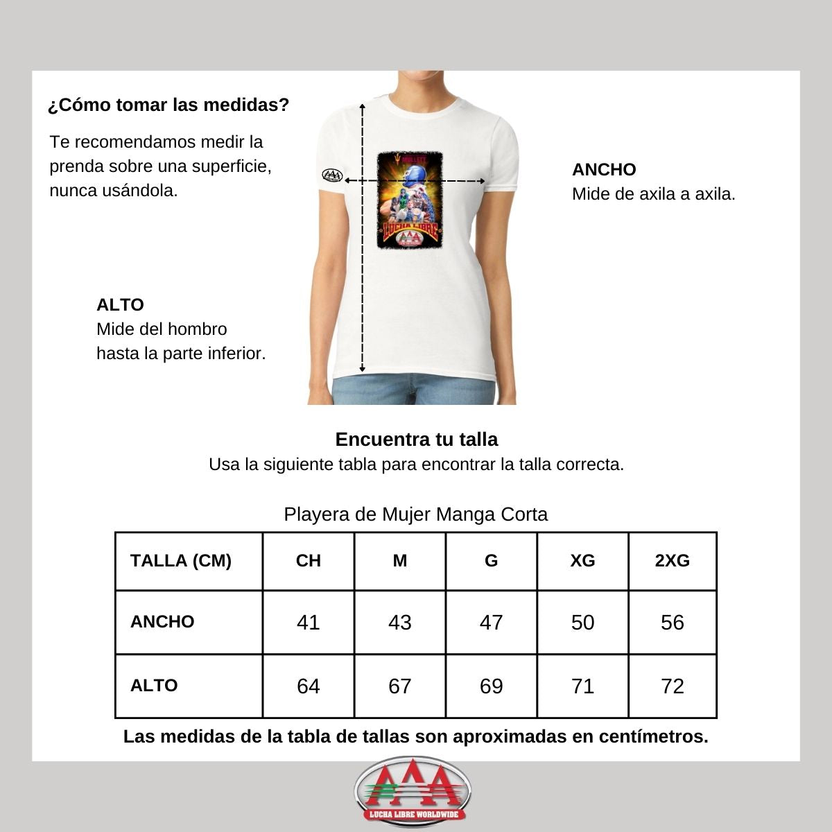 Playera Mujer Lucha Libre AAA Mexicana Mullett Arena Evento