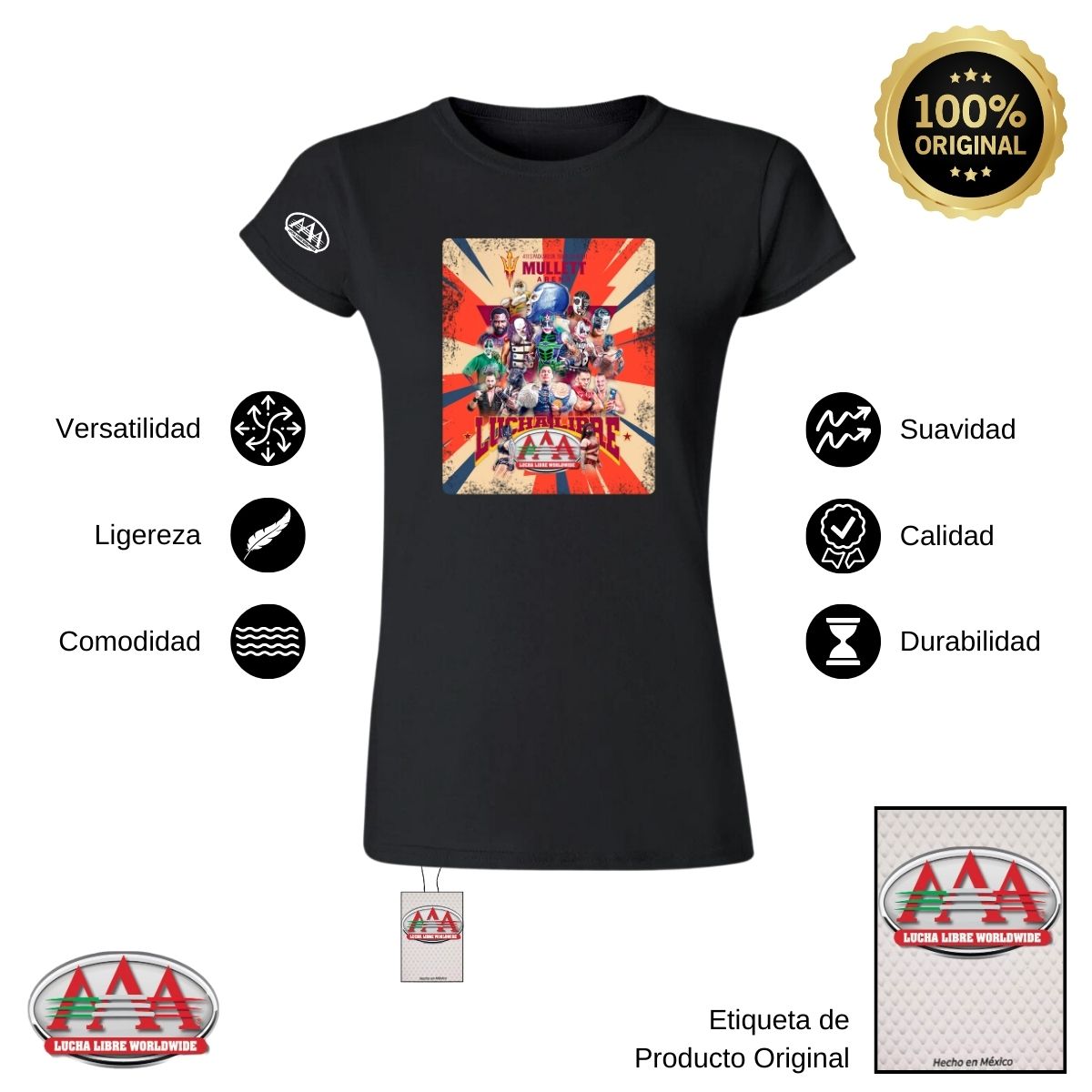 Playera Deportiva Mujer Lucha Libre AAA Mullett Arena