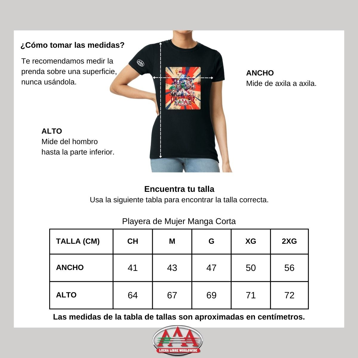 Playera Deportiva Mujer Lucha Libre AAA Mullett Arena