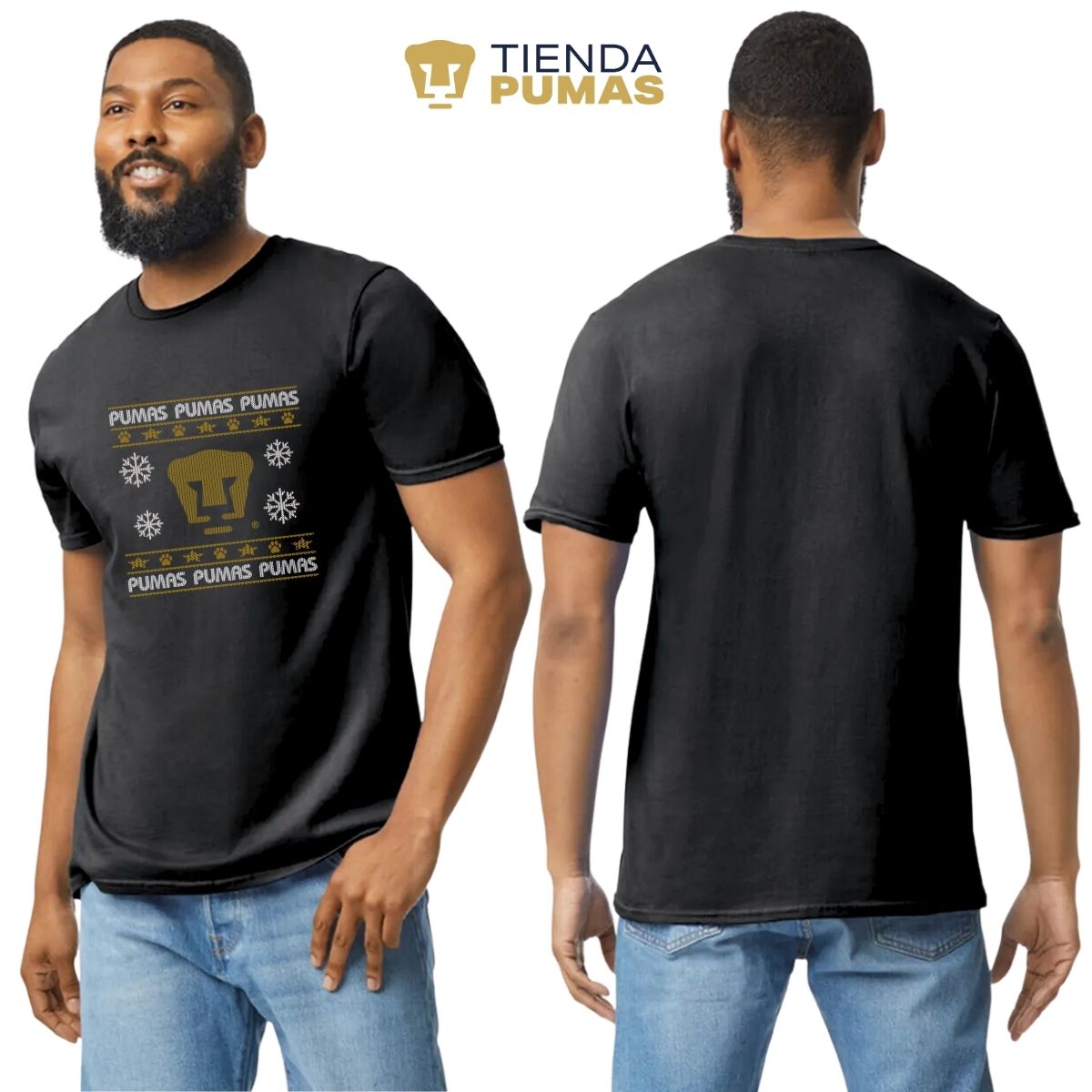 Playera Hombre Pumas UNAM Navideña Copos