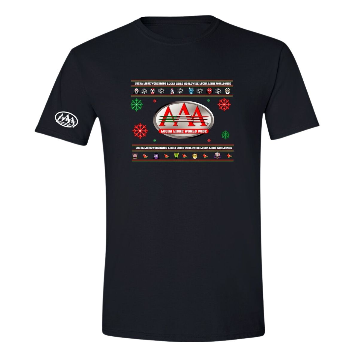 Playera Deportiva Hombre Lucha Libre AAA Mexicana Navideña