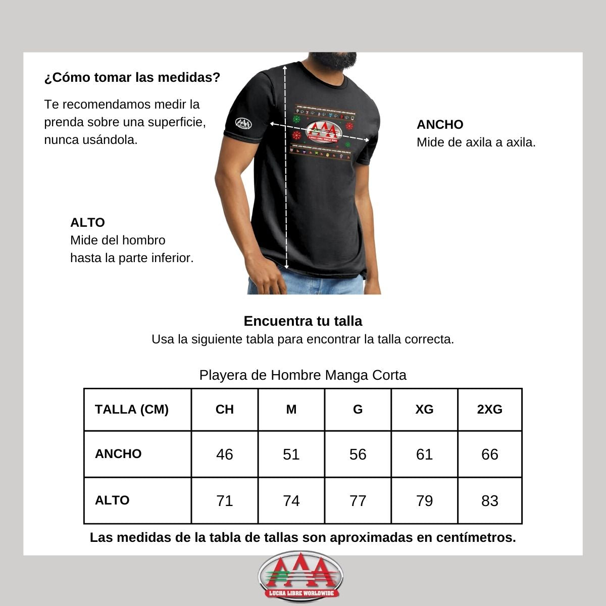 Playera Deportiva Hombre Lucha Libre AAA Mexicana Navideña