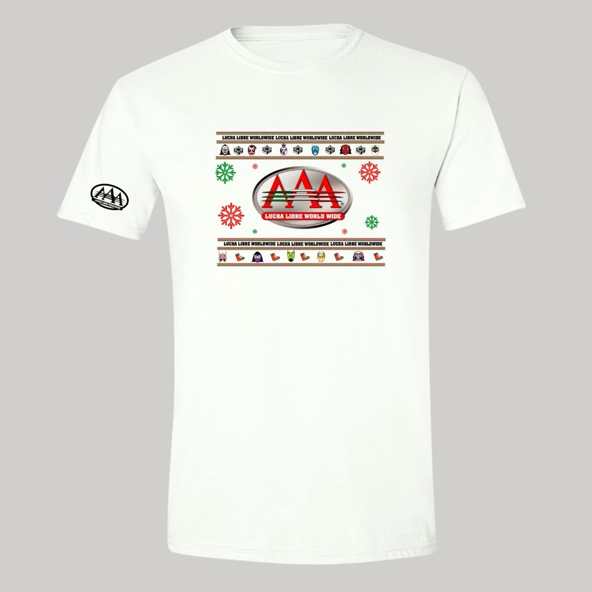 Playera Deportiva Hombre Lucha Libre AAA Mexicana Navideña