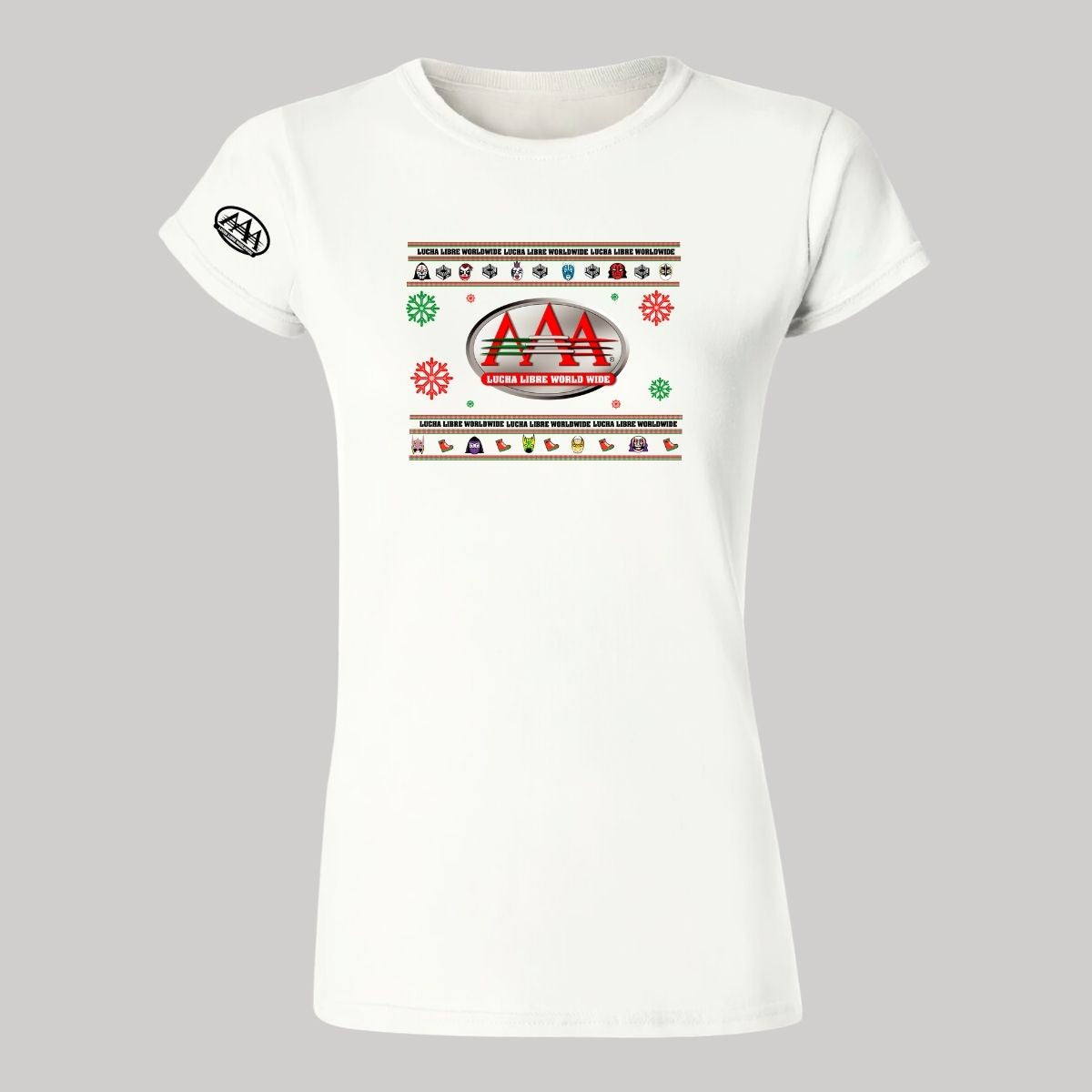 Playera Deportiva Mujer Lucha Libre AAA Mexicana Navideña