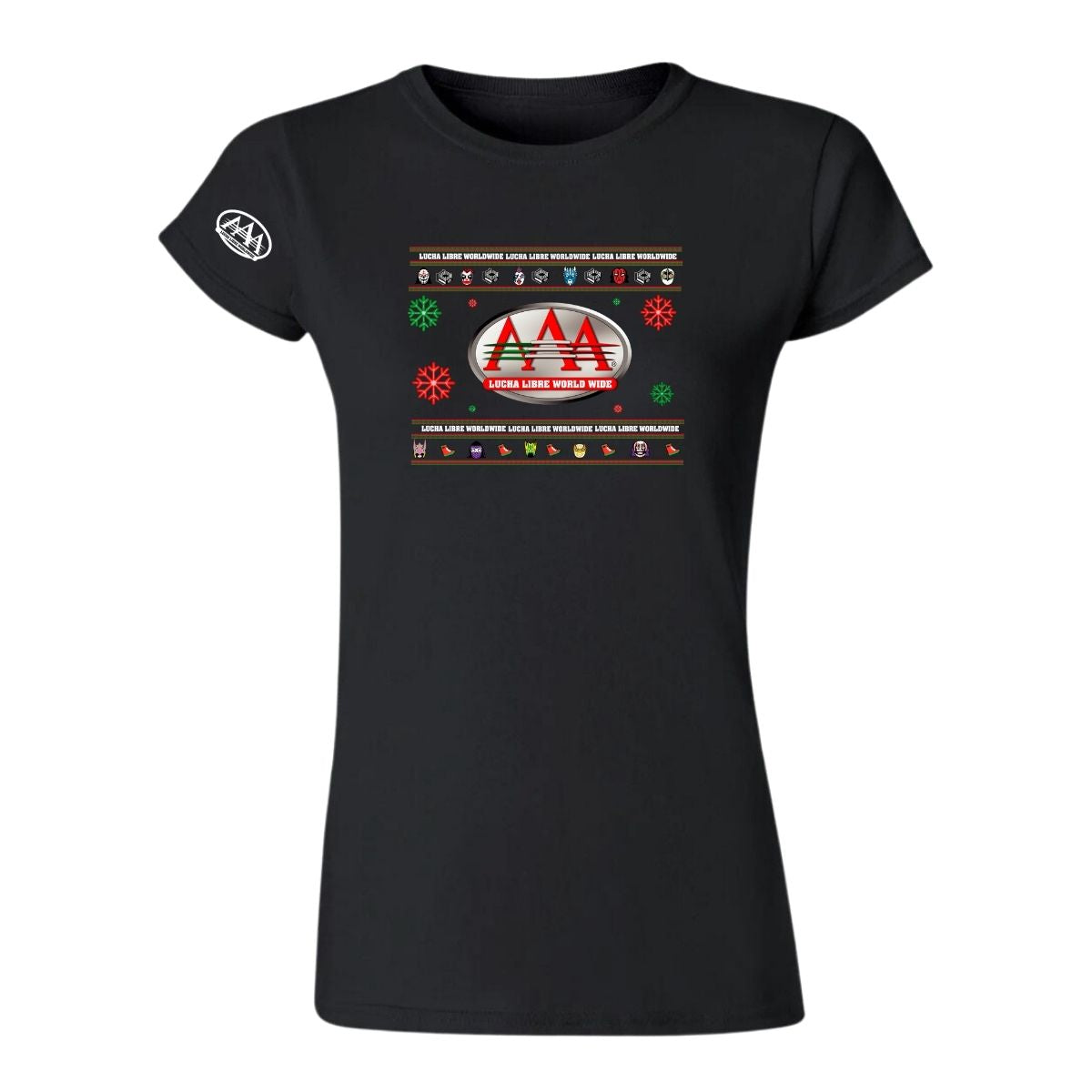 Playera Deportiva Mujer Lucha Libre AAA Mexicana Navideña