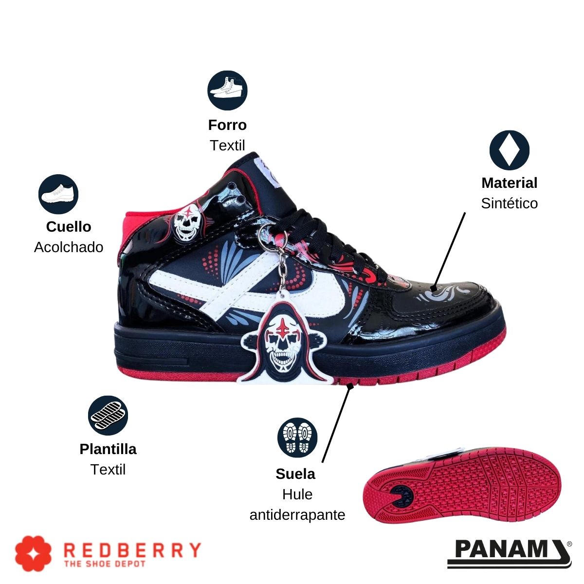 Tenis Panam Lucha Libre AAA La Parka Meztli 190044 – PM SHOP