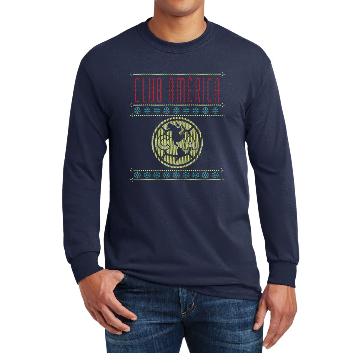 Playera Club América Hombre Navidad Manga Larga OD77122