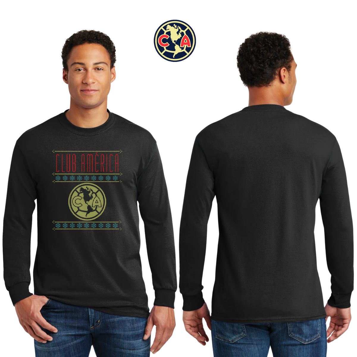 Playera Club América Hombre Navidad Manga Larga OD77122