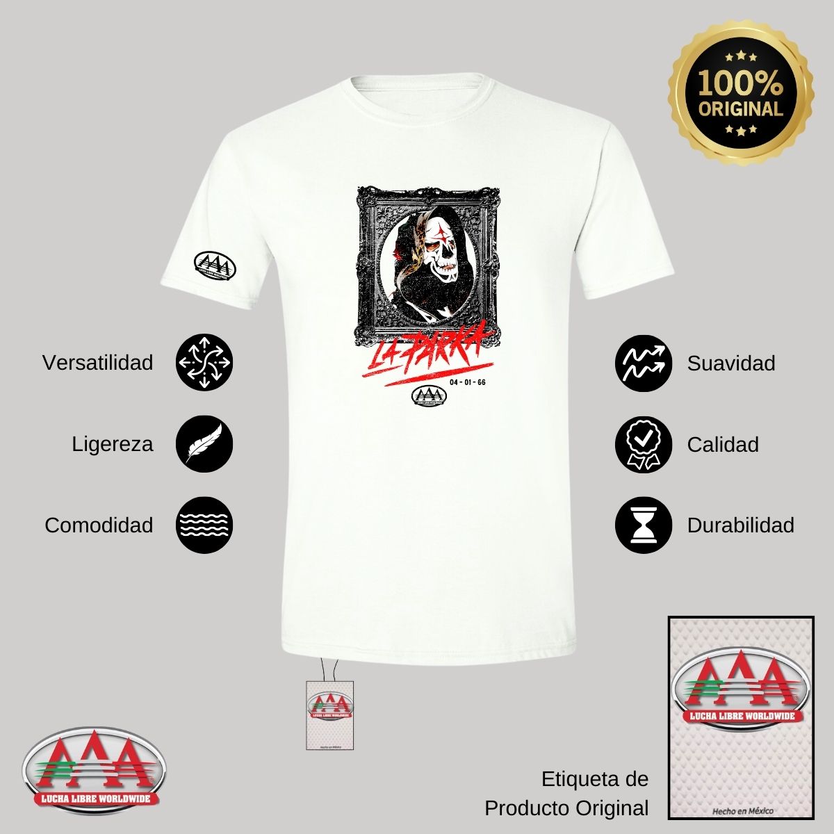 Playera Deportiva Hombre Lucha Libre AAA La Parka 040166