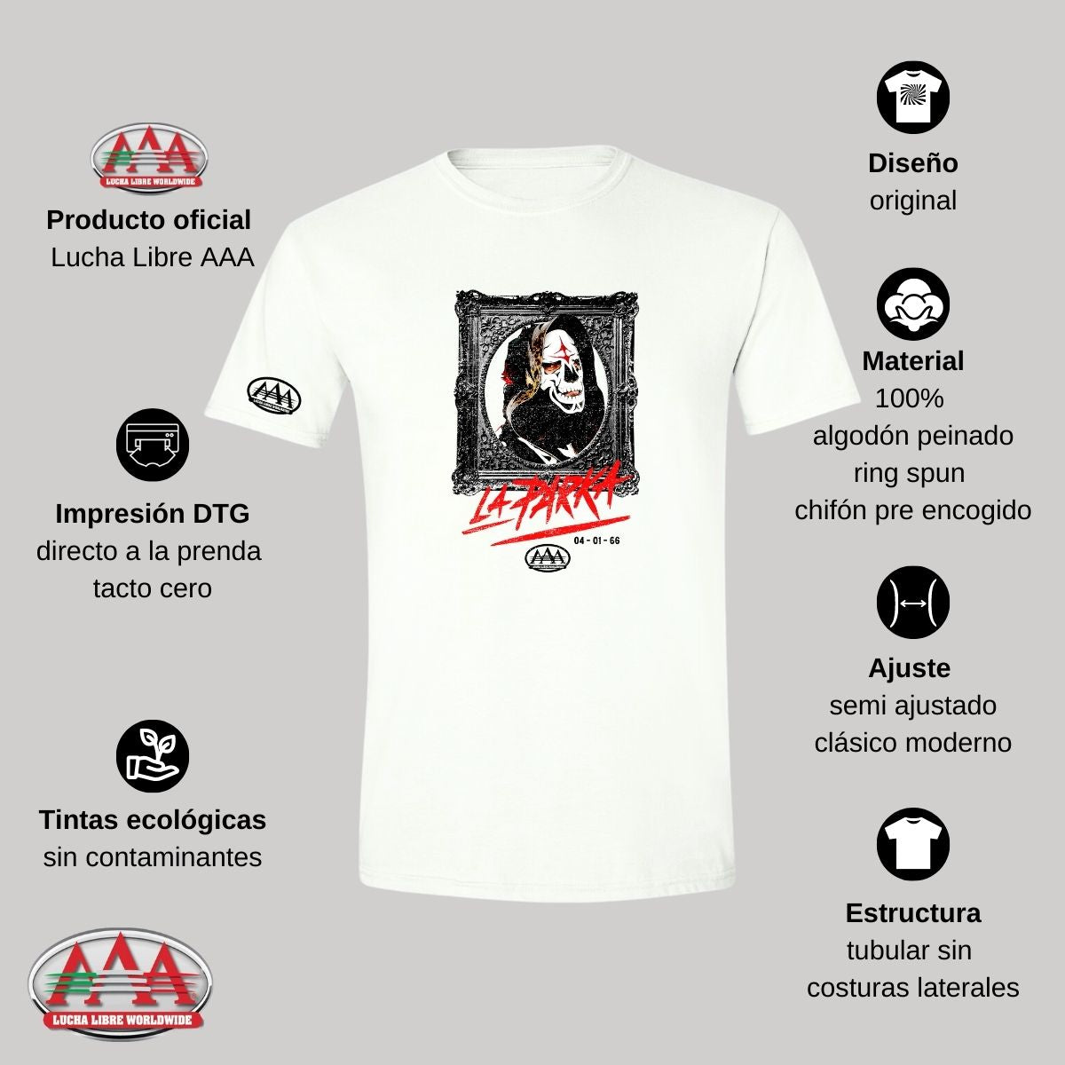 Playera Deportiva Hombre Lucha Libre AAA La Parka 040166