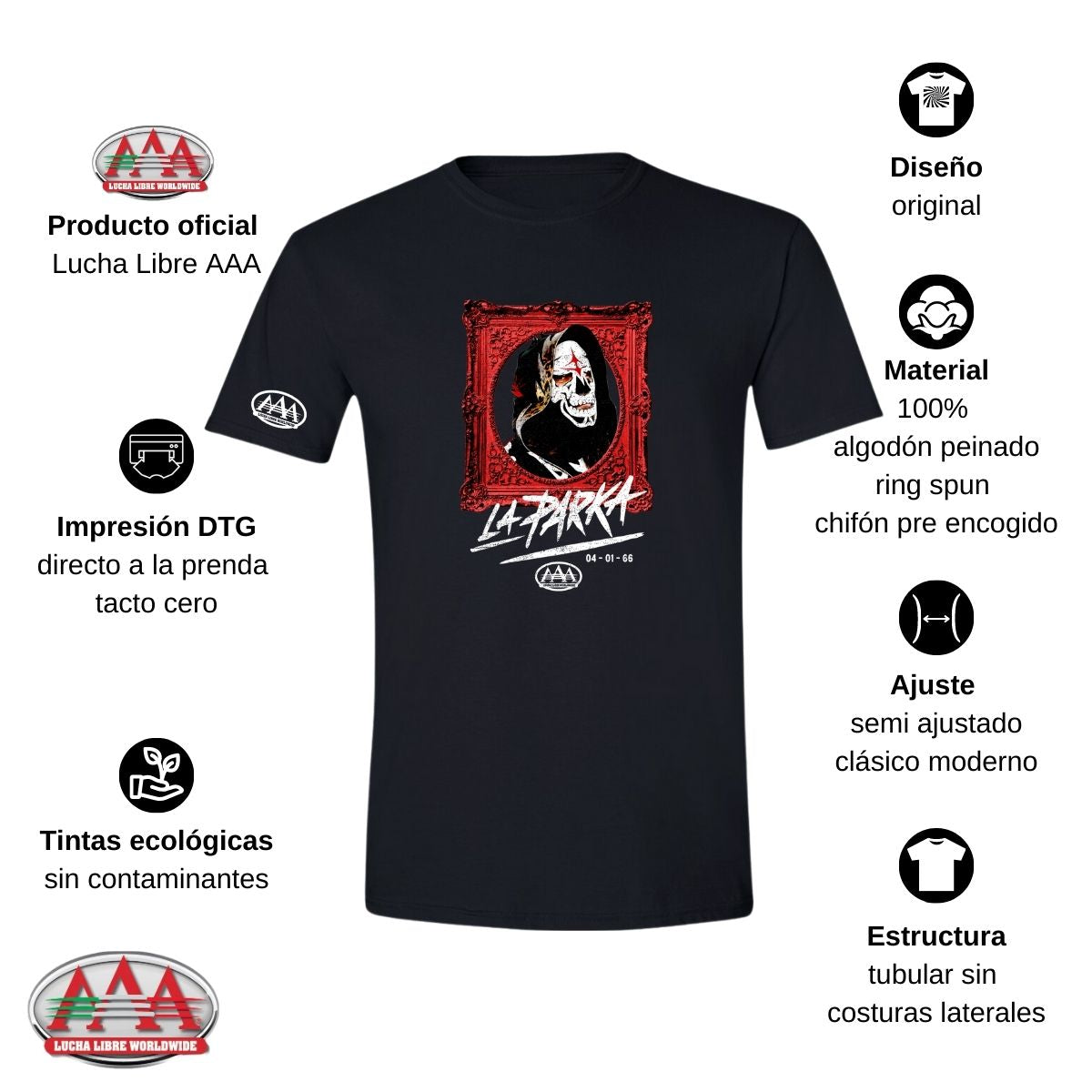 Playera Deportiva Hombre Lucha Libre AAA La Parka 040166