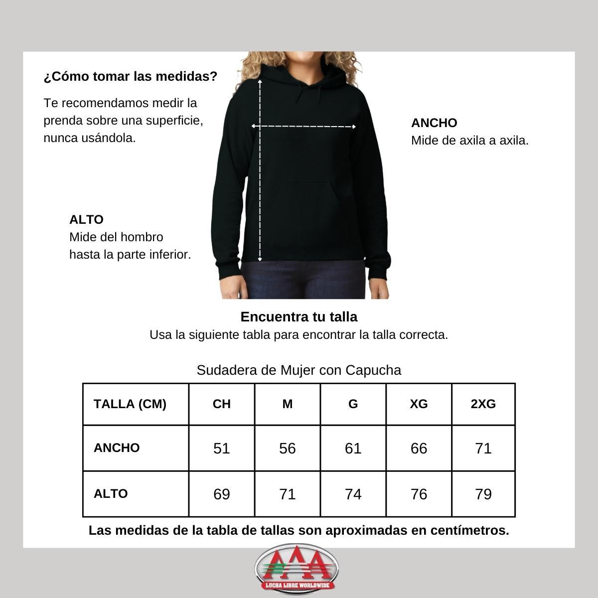 Sudadera Mujer Hoodie  Lucha Libre AAA La Parka Luchador