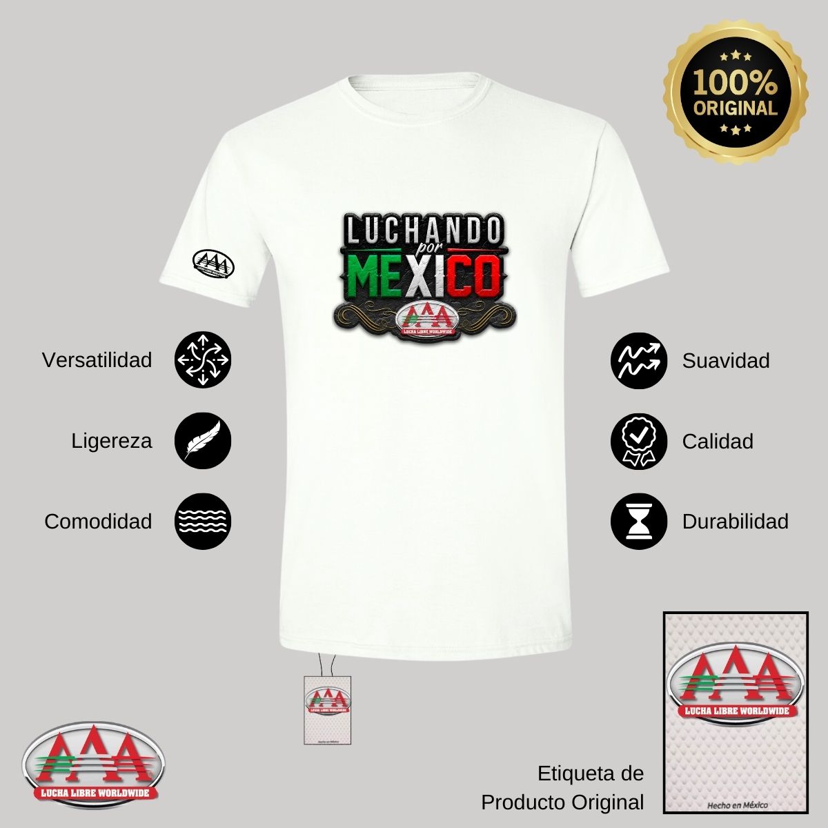 Jersey Playera Lucha Libre AAA Hombre Luchando X México