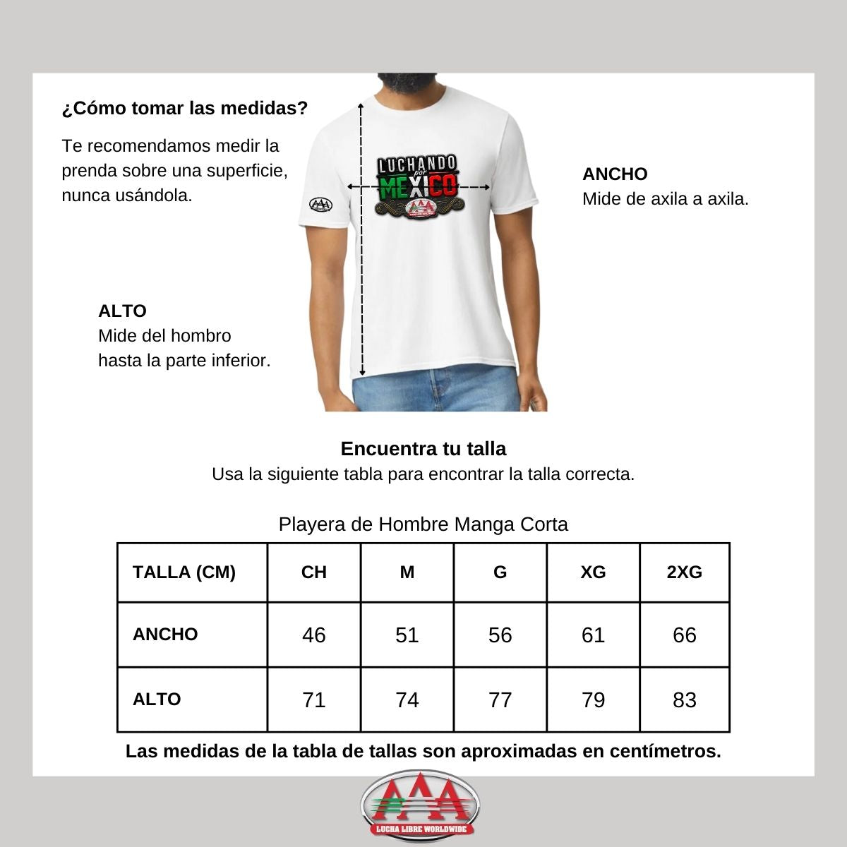 Jersey Playera Lucha Libre AAA Hombre Luchando X México