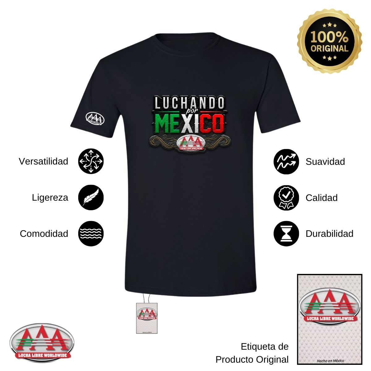 Jersey Playera Lucha Libre AAA Hombre Luchando X México