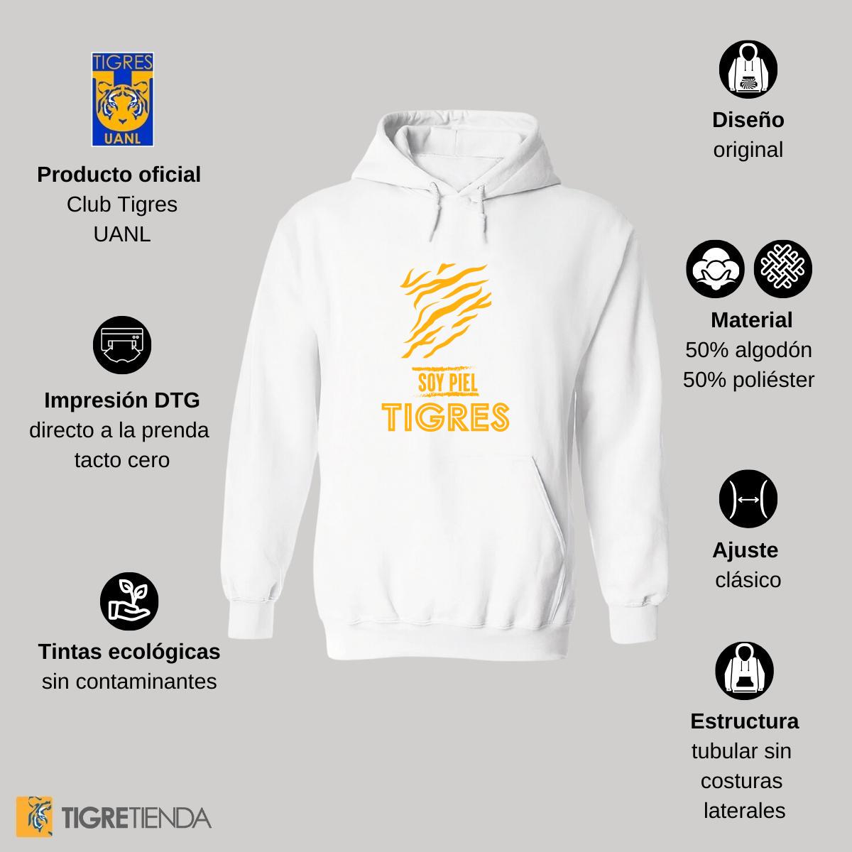 Sudadera Hombre Hoodies  Tigres UANL Soy piel tigres