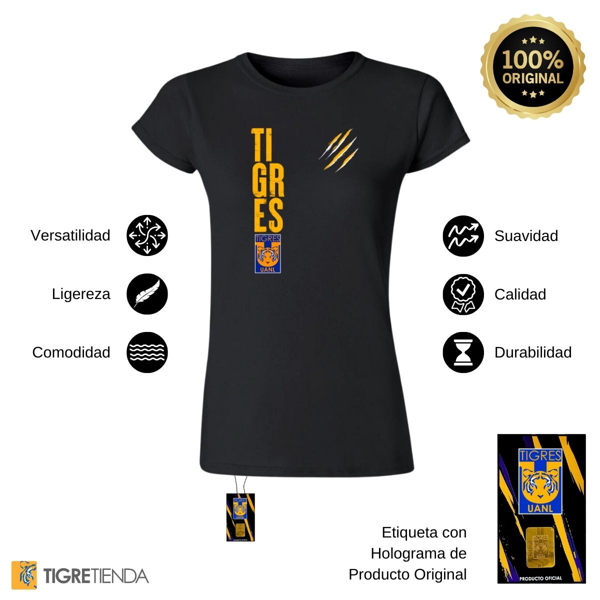 Playera Mujer Tigres UANL Tigres Rayas