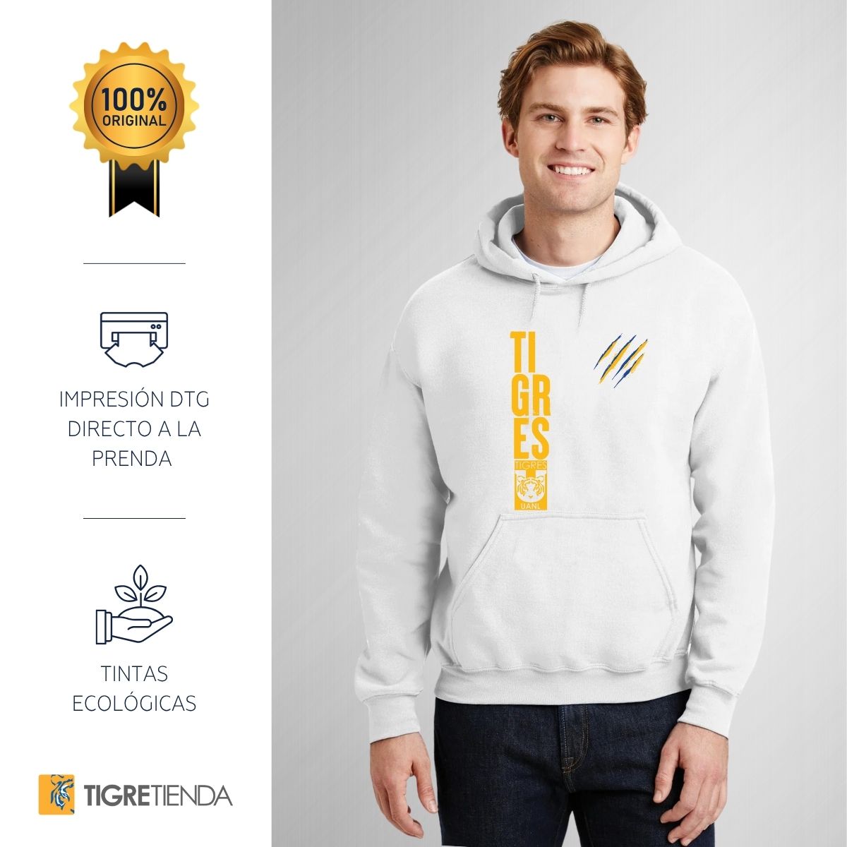 Sudadera Hombre Hoodies  Tigres UANL Tigres Rayas