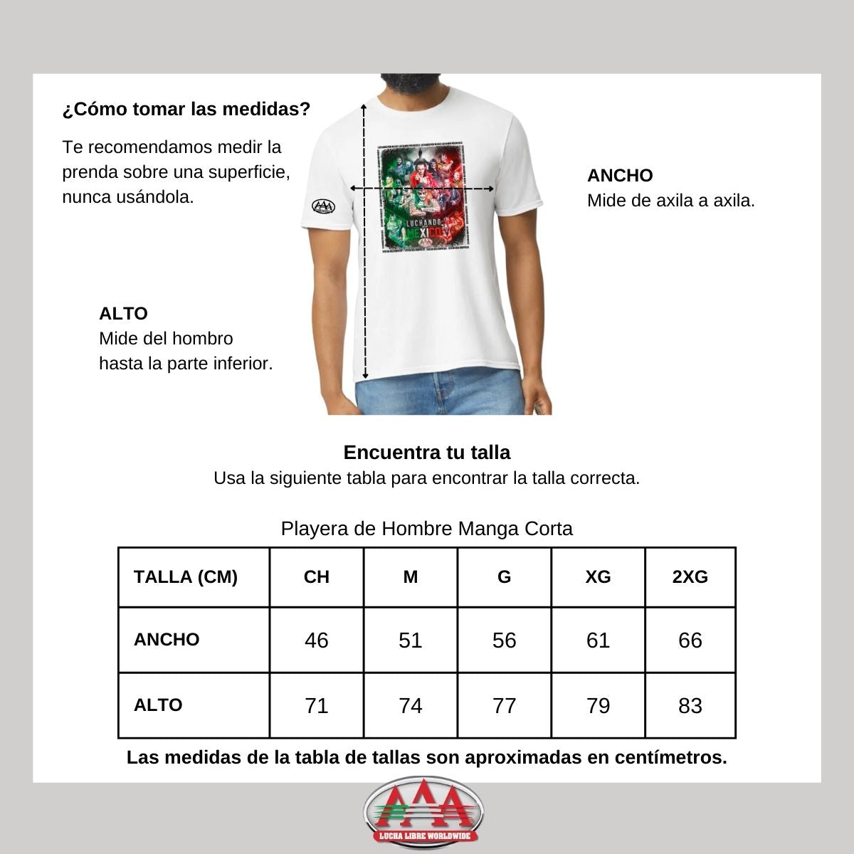 Playera Deportiva Hombre Lucha Libre AAA Luchando México