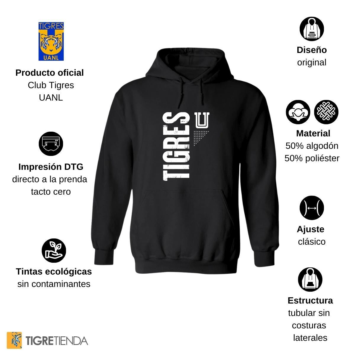 Sudadera Mujer Hoodie  Tigres UANL U Tigres