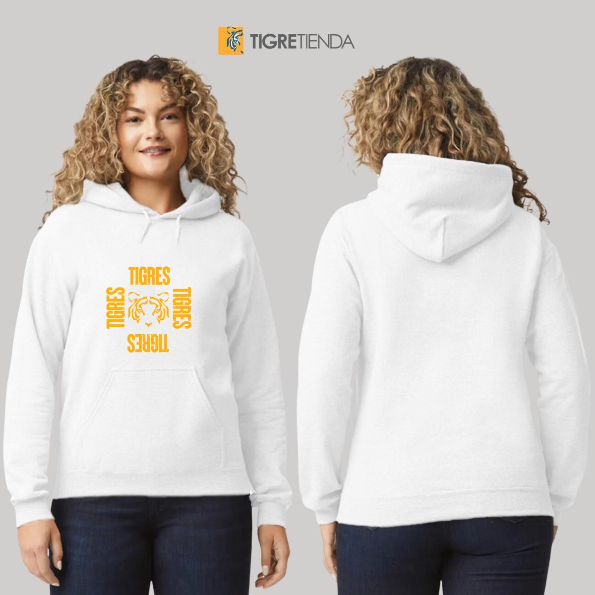 Sudadera Mujer Hoodie  Tigres UANL Cuadro