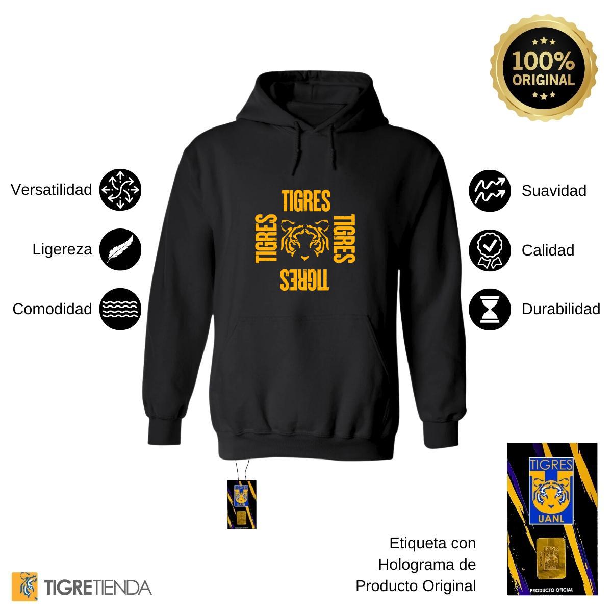 Sudadera Mujer Hoodie  Tigres UANL Cuadro