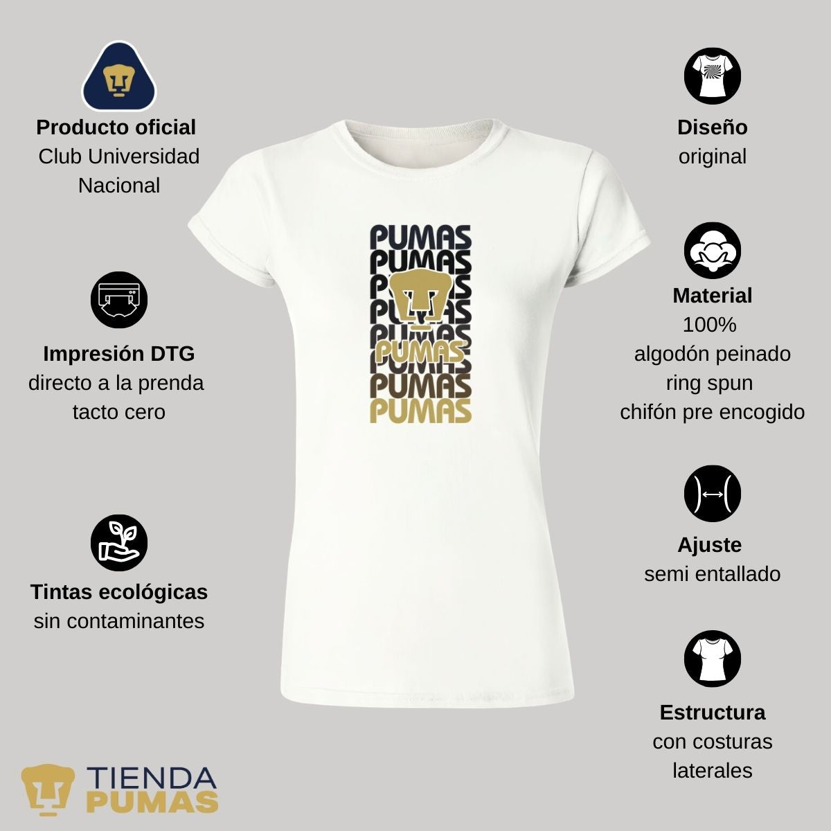 Playera Pumas UNAM Mujer Degradado OD77222