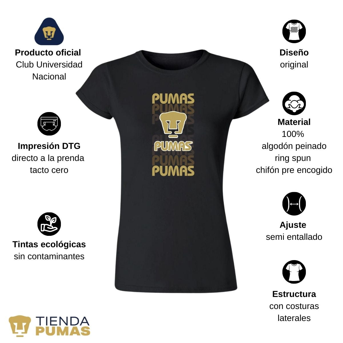 Playera Pumas UNAM Mujer Degradado OD77222