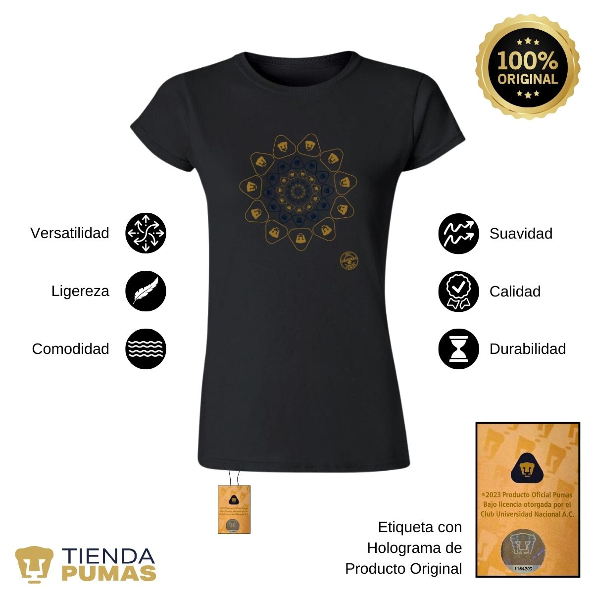 Playera Mujer Pumas UNAM Flor