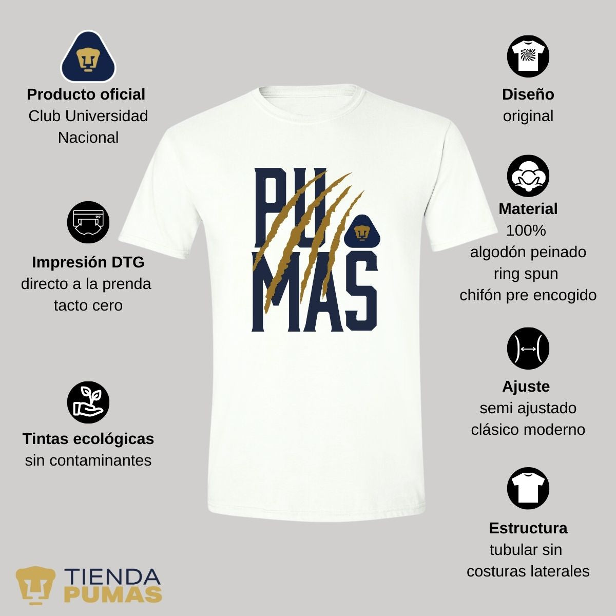 Playera Pumas UNAM Hombre Zarpazo OD77232