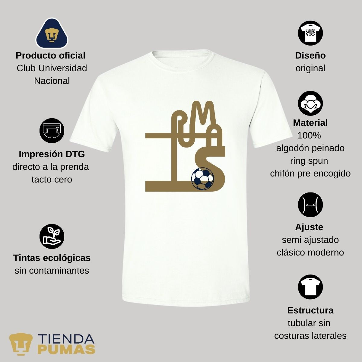 Playera Hombre Pumas UNAM Líneas