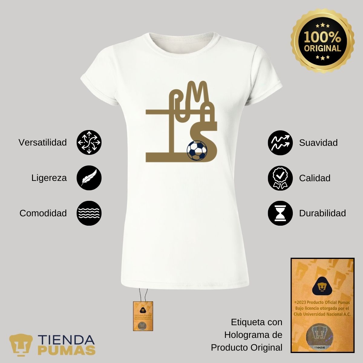 Playera Mujer Pumas UNAM Líneas