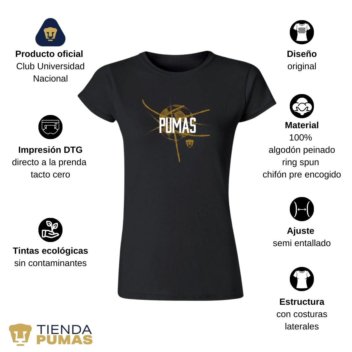 Playera Mujer Pumas UNAM Balón