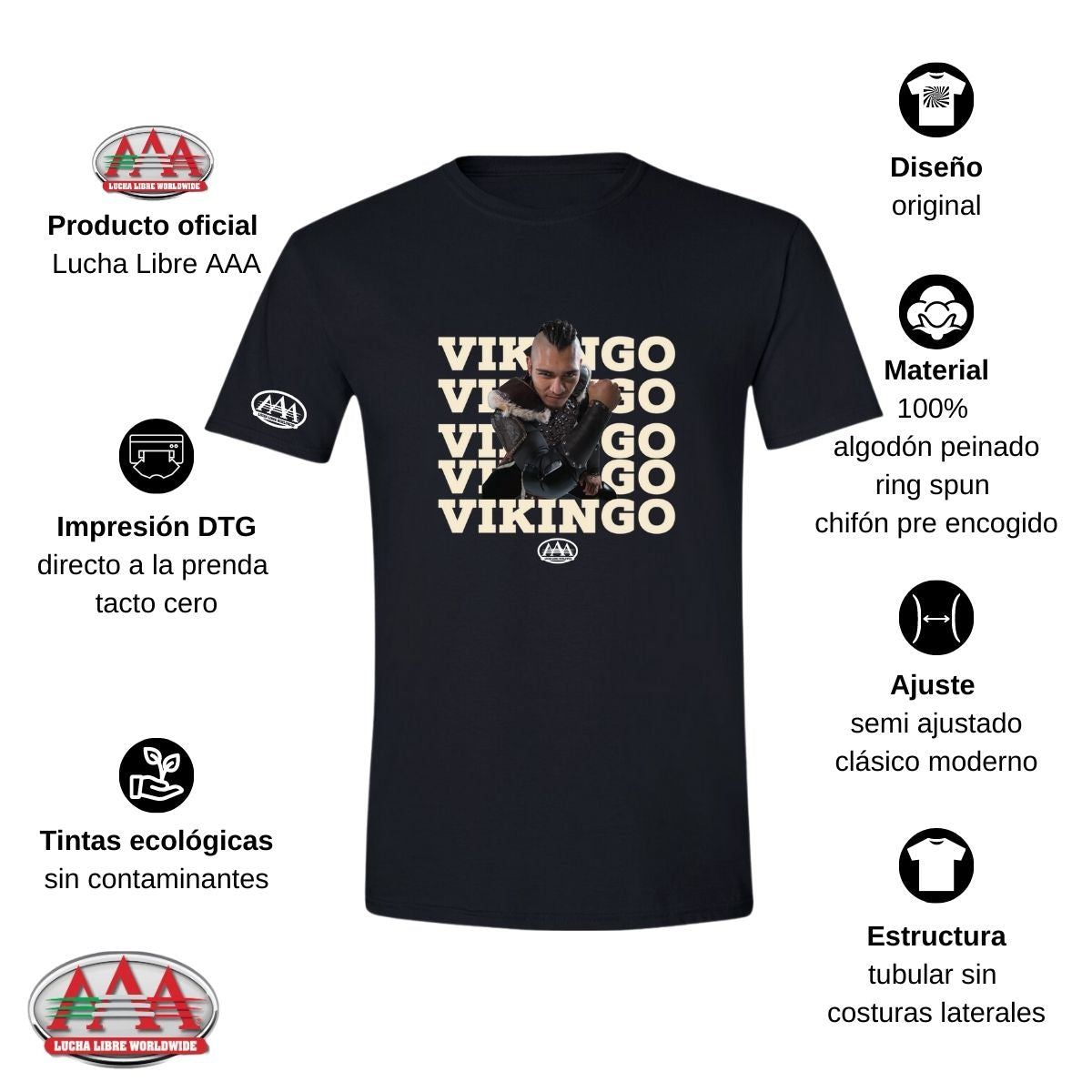 Jersey Playera Lucha Libre AAA Hombre Hijo Del Vikingo