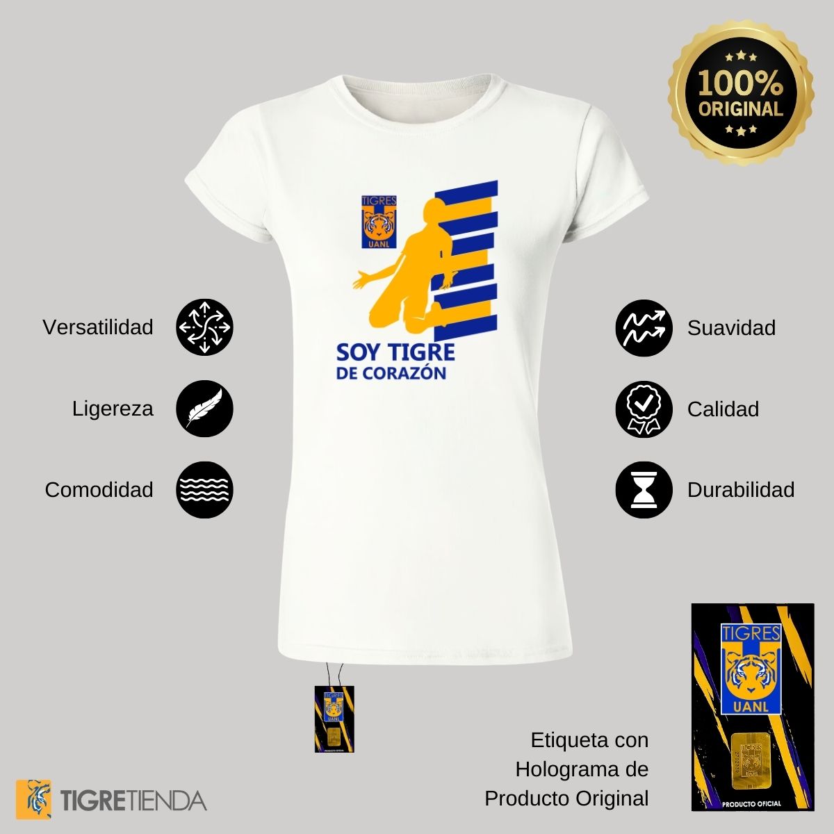 Playera Mujer Tigres UANL Tigres De Corazón