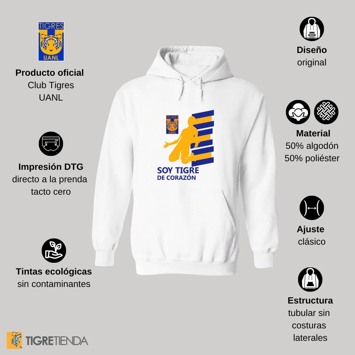 Sudadera Hombre Hoodies  Tigres UANL De corazón