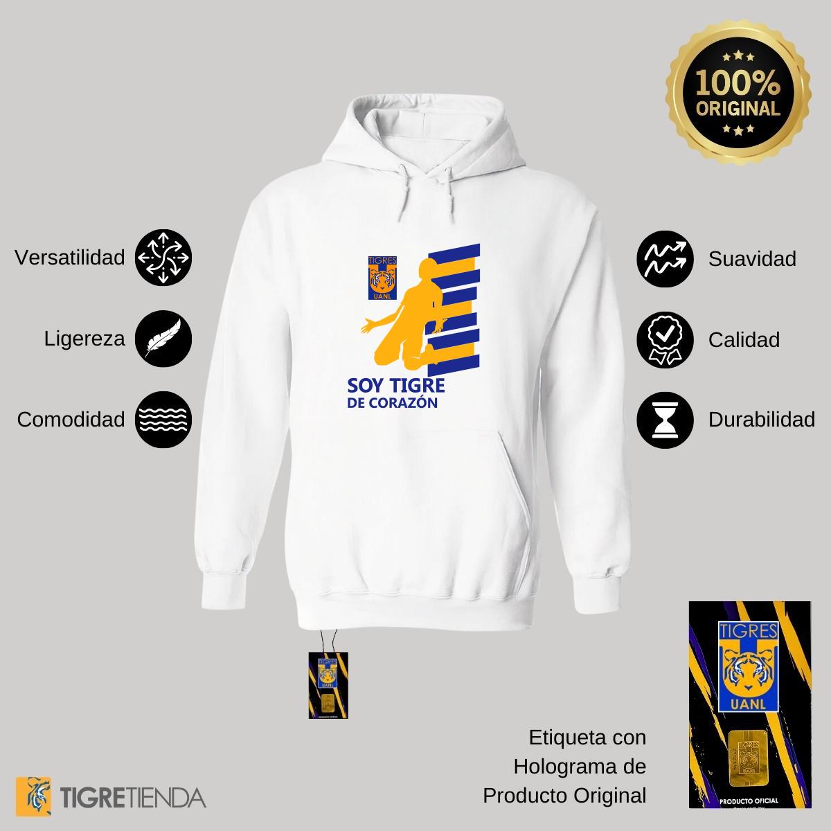 Sudadera Mujer Hoodie  Tigres UANL De corazón