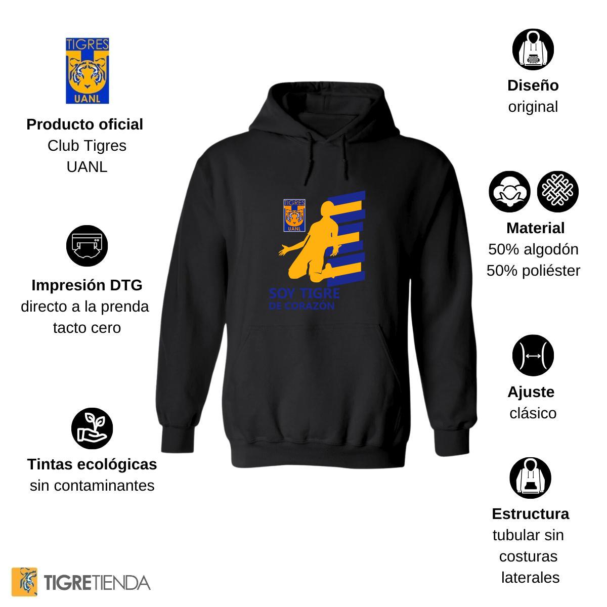 Sudadera Hombre Hoodies  Tigres UANL De corazón