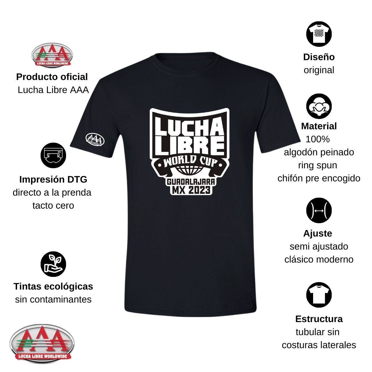 Jersey Playera Lucha Libre AAA Hombre World Cup GDL 2023