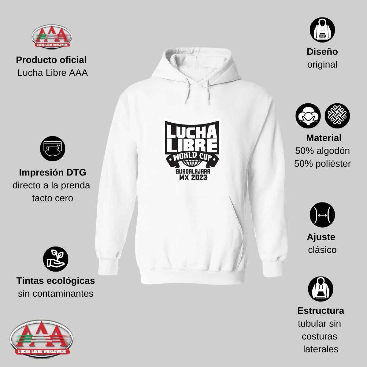 Sudadera Mujer Hoodie  Lucha Libre AAA World Cup GDL 2023